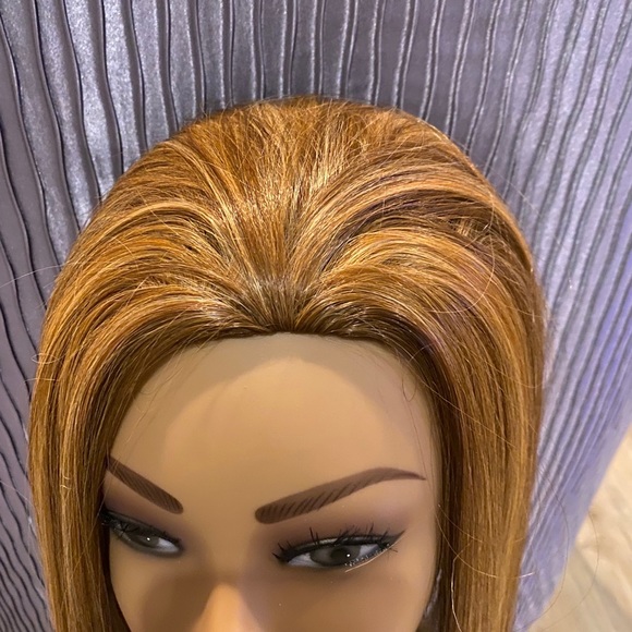 Blonde golden wavy curled hair wig - Picture 2 of 11